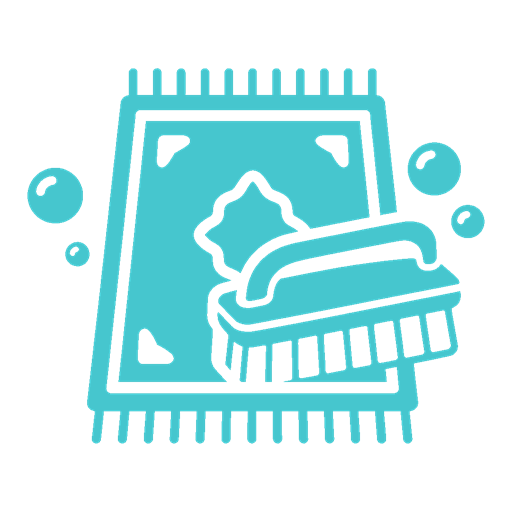 Carpet washing rug brush icon