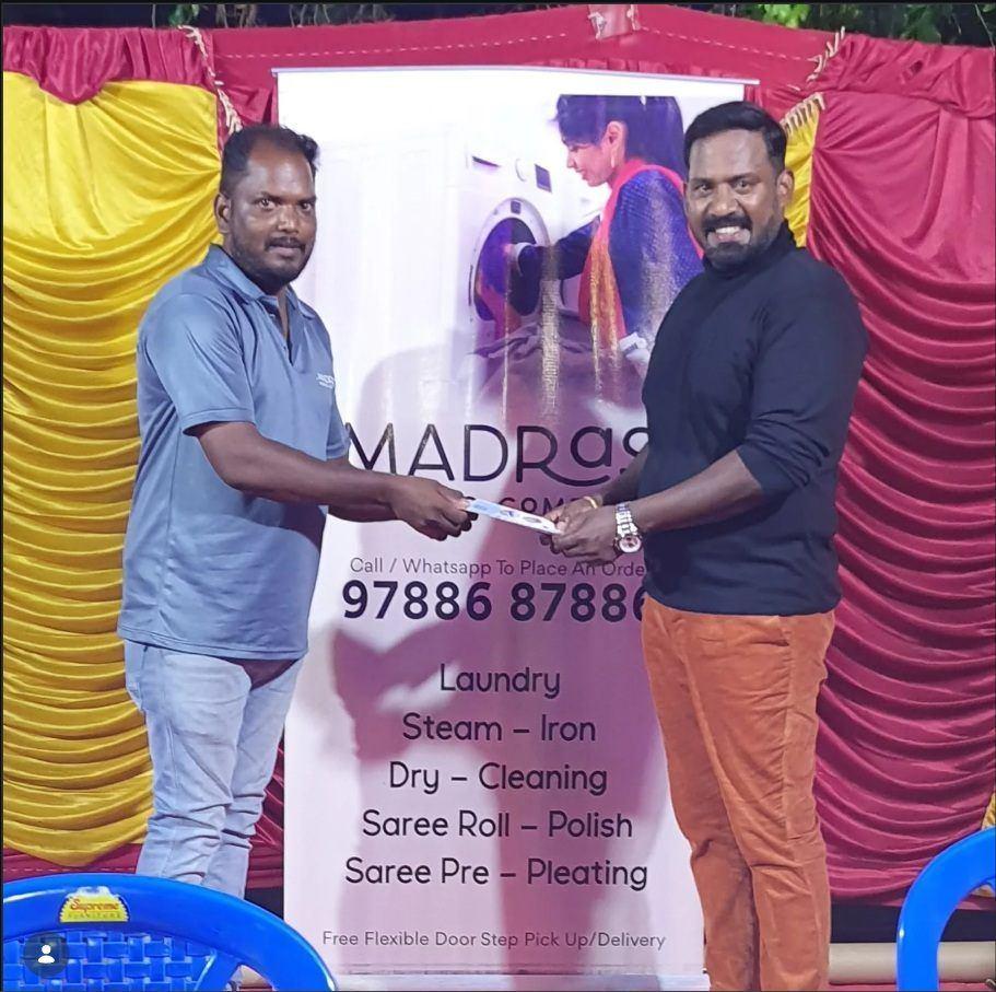 Madras Ironing Company event stall showcasing garment care services in Chennai