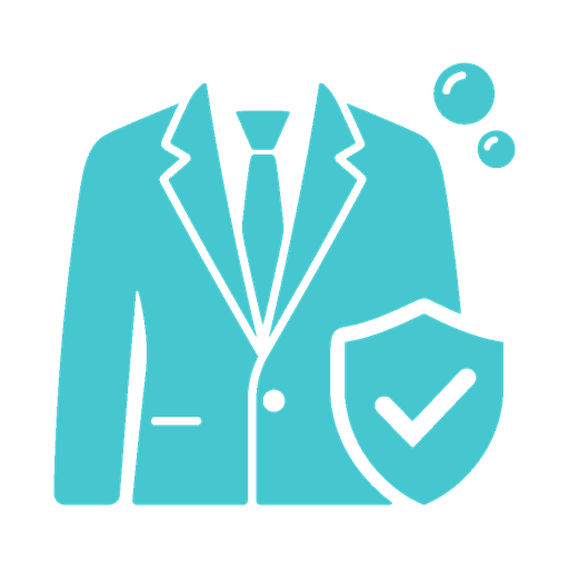 Suits cleaning jacket shield icon