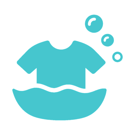 Wash and laundry T-shirt in water icon